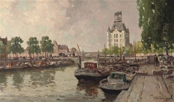 A View Of The Witte Huis, Rotterdam Oil Painting by Gerard Delfgaauw