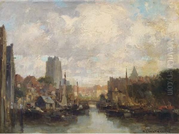 A View Of Dordrecht Oil Painting by Gerard Delfgaauw