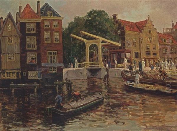 A View Of Alkmaar Oil Painting by Gerard Delfgaauw