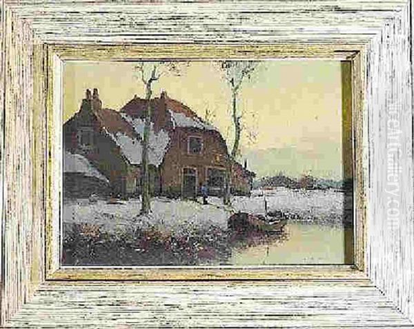 Winternachmittag Bei Rijswijk Oil Painting by Gerard Delfgaauw