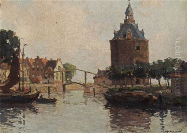 Drommedaris Te Enkhuizen Oil Painting by Gerard Delfgaauw