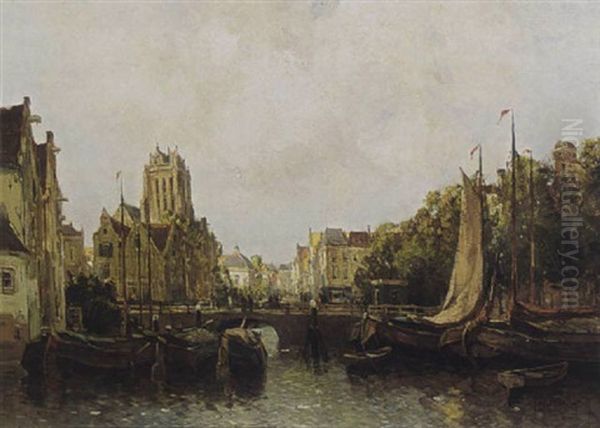 A View Of Dordrecht Oil Painting by Gerard Delfgaauw