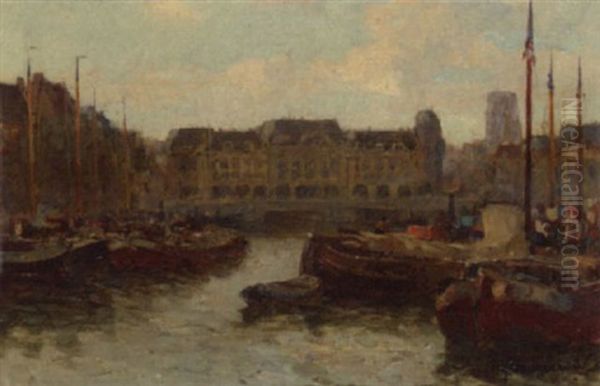 De Oude Haven: A View On Plan C, Rotterdam Oil Painting by Gerard Delfgaauw