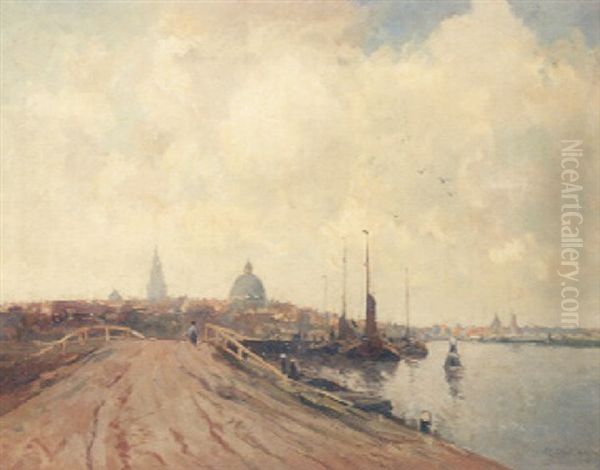 The Harbour Of Rotterdam Oil Painting by Gerard Delfgaauw