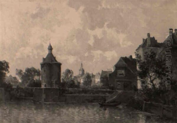 A View In Enkhuizen Oil Painting by Gerard Delfgaauw