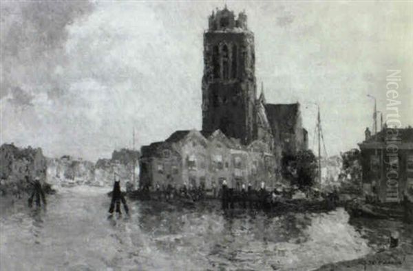 Vue A Dordrecht Oil Painting by Gerard Delfgaauw