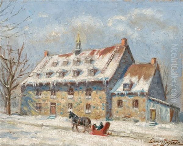 Paysage D'hiver Oil Painting by Georges Marie-Joseph Delfosse