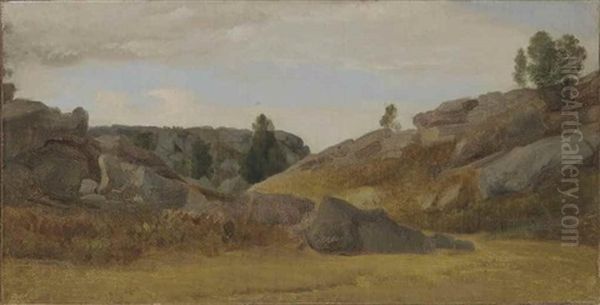 Vue De Fontainebleau Oil Painting by Claude Felix Theodore Deligny