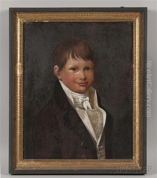 Portrait Of A Young Man Oil Painting by Charles Delin