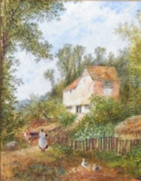 Country Scene Oil Painting by John Henry Dell