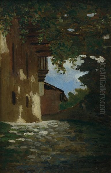 Casa Con Pergolato Oil Painting by Celestino Delleani