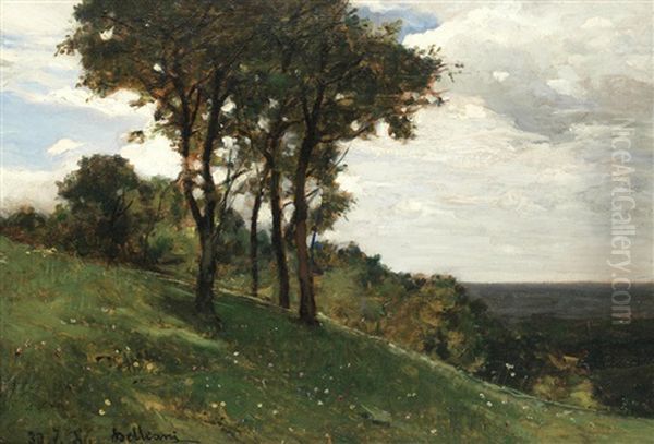 Paesaggio Con Alberi Oil Painting by Lorenzo Delleani