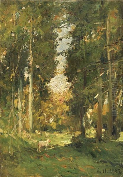 Nel Bosco Oil Painting by Lorenzo Delleani