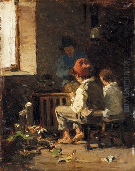 I Figli Del Vaccaro Oil Painting by Lorenzo Delleani