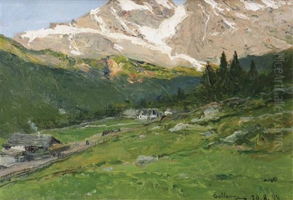 Estate A Ceresole Reale Oil Painting by Lorenzo Delleani