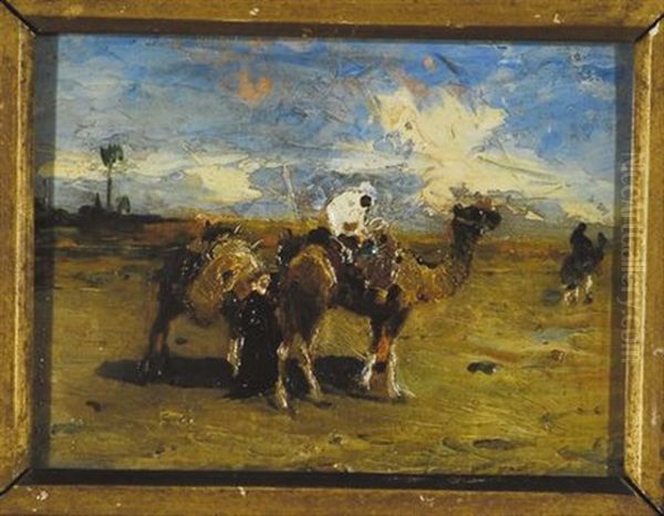 Beduini Nel Deserto Oil Painting by Lorenzo Delleani