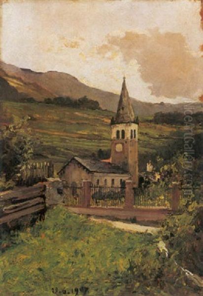 La Chiesa Oil Painting by Lorenzo Delleani