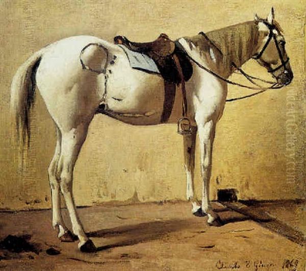 Cavallo Di Razza Araba Oil Painting by Lorenzo Delleani