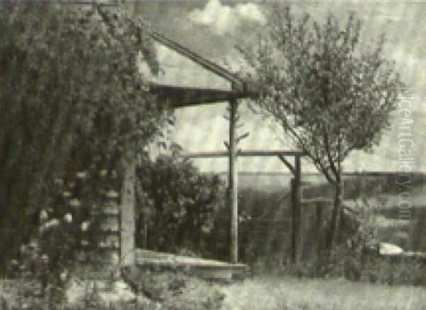 Cabin On The Prarie Oil Painting by Frederick Samuel Dellenbaugh