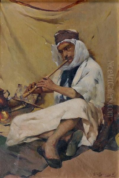 Le Joueur De Flute Oil Painting by David Dellepiane