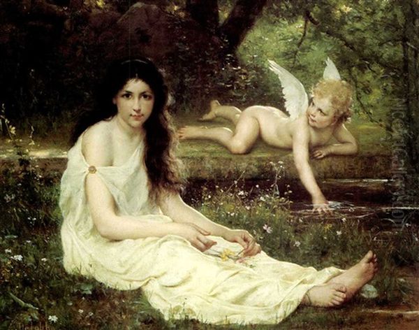 The Hearts Awakening Oil Painting by Francois Alfred Delobbe