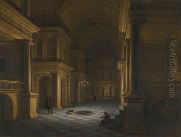 The Interior Of A Classical Church Oil Painting by Anthonie Delorme