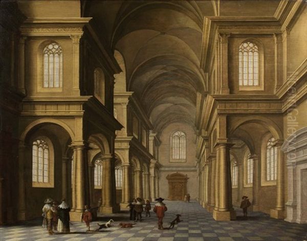 L'interieur D'une Eglise Oil Painting by Anthonie Delorme