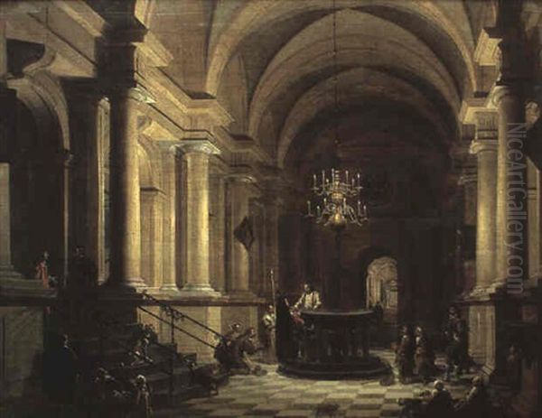 La Ceremonie Du Bapteme Oil Painting by Anthonie Delorme