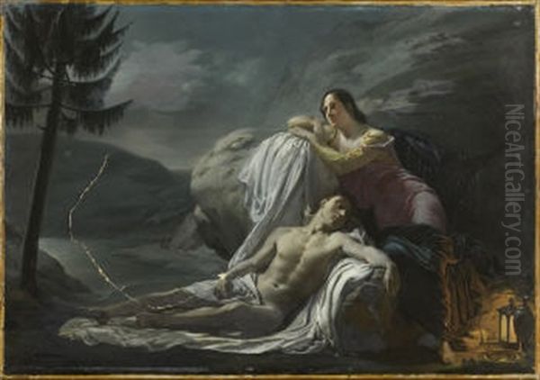 Le Sommeil D'endymion Oil Painting by Francois Delorme