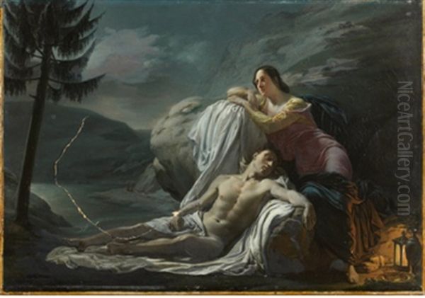 Le Sommeil D'endymion Oil Painting by Francois Delorme