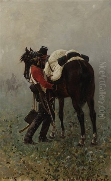 Le Hussard Oil Painting by Charles Edouard Edmond Delort