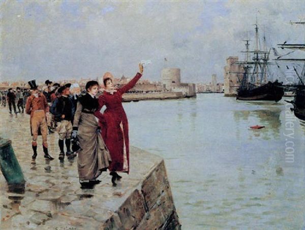 Farewell Oil Painting by Charles Edouard Edmond Delort