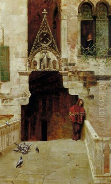 Romeo And Juliet Oil Painting by Charles Edouard Edmond Delort