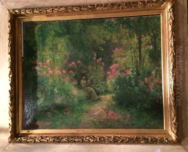 Femme Au Jardin Oil Painting by Hermann Delpech