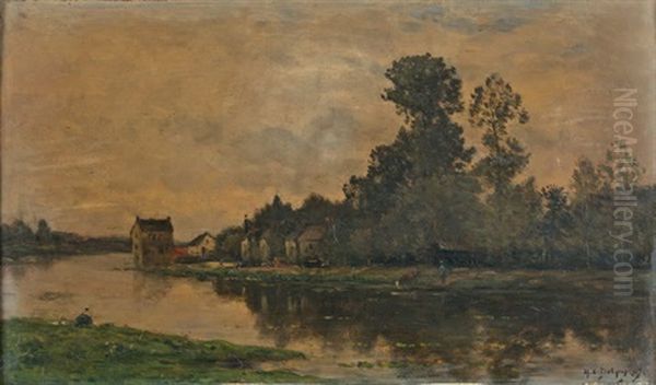 Bord De Riviere, 1907 Oil Painting by Hippolyte Camille Delpy