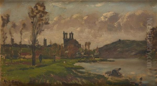 Mantes Oil Painting by Hippolyte Camille Delpy