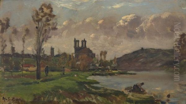 Mantes Oil Painting by Hippolyte Camille Delpy