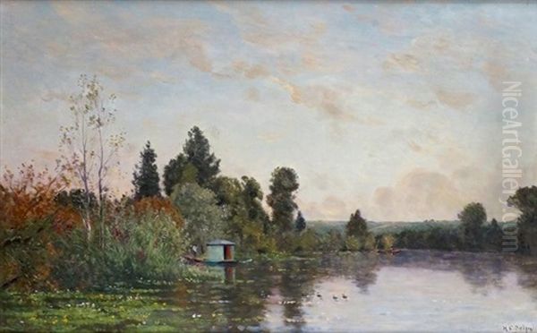 Pecheurs En Bord De Riviere Oil Painting by Hippolyte Camille Delpy