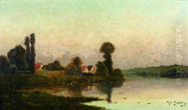 Paysage Lacustre Oil Painting by Hippolyte Camille Delpy