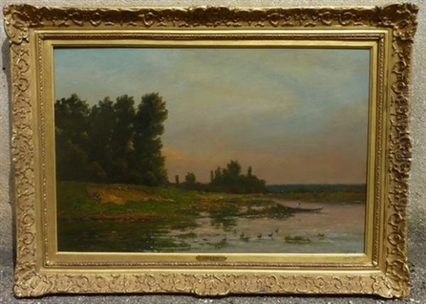 L'oise Oil Painting by Hippolyte Camille Delpy