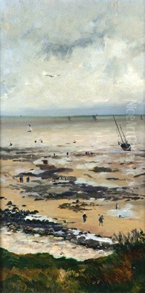 Maree Basse A Cancale Oil Painting by Hippolyte Camille Delpy