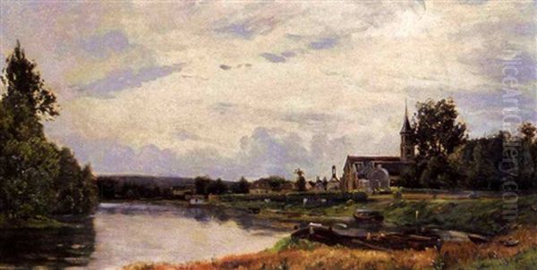 Paysage Fluvial Oil Painting by Hippolyte Camille Delpy