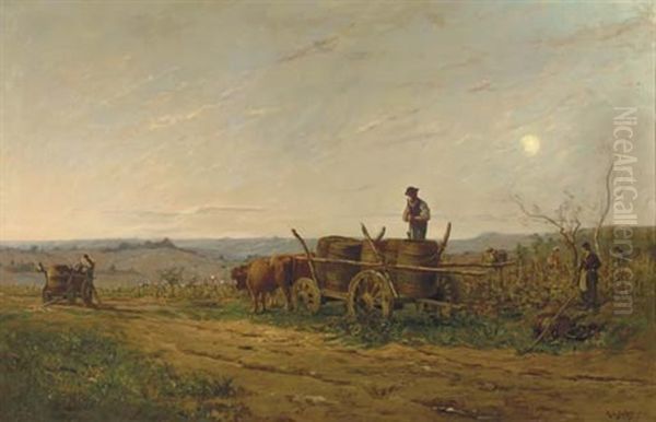 The Grape Harvest Oil Painting by Hippolyte Camille Delpy