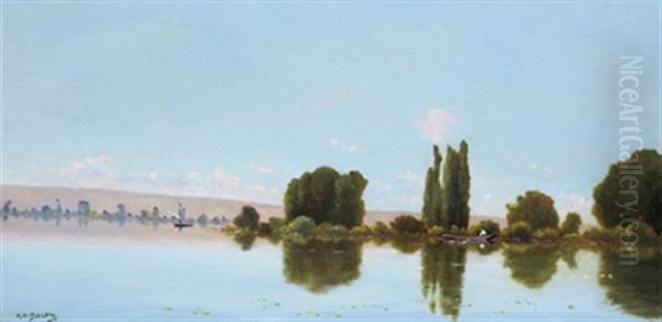 Fluslandschaft Oil Painting by Hippolyte Camille Delpy