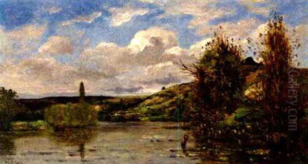 At The Rivers Edge Oil Painting by Hippolyte Camille Delpy