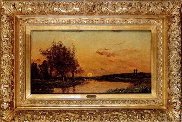 Coucher De Soleil Oil Painting by Hippolyte Camille Delpy