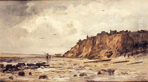 Villerville, Les Moulieres Devant Le Chemin Des Graves Oil Painting by Hippolyte Camille Delpy