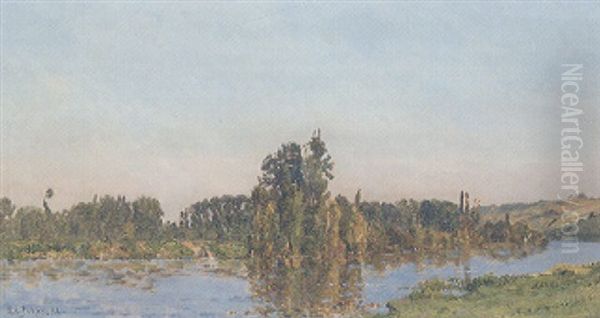 On The Riverbank Oil Painting by Hippolyte Camille Delpy