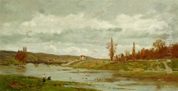 Bords De L'oise Oil Painting by Hippolyte Camille Delpy