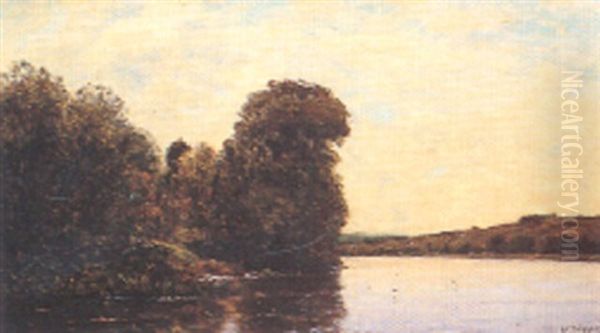 Lavandiere Au Bord De La Riviere Oil Painting by Hippolyte Camille Delpy